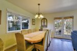 Dining area offers plenty of seating as well as access to the back patio